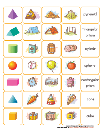 sorting activity for 3d shapes primarylearning org