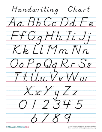 Printable Handwriting Chart