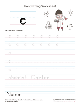 lowercase cursive c worksheet primarylearning org