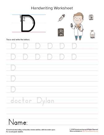 uppercase letter d worksheet primarylearning org