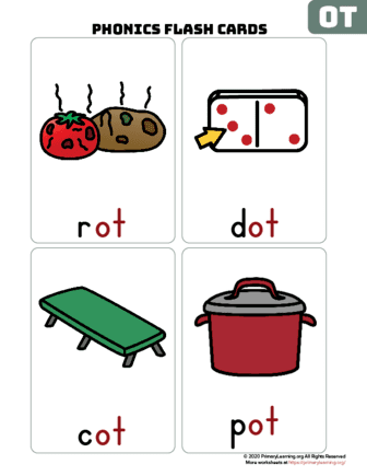 The Ot Word Family Flash Cards | Primarylearning.Org