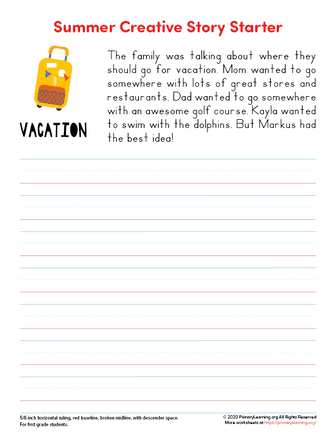 creative writing about a vacation