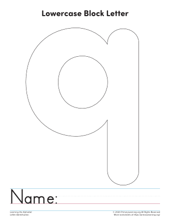 lowercase letter q printable template primarylearning org