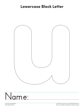 lowercase letter u printable template primarylearning org