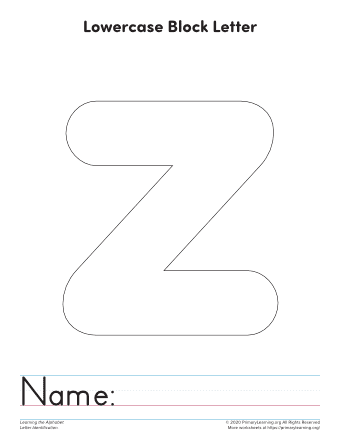 lowercase letter z printable template primarylearning org