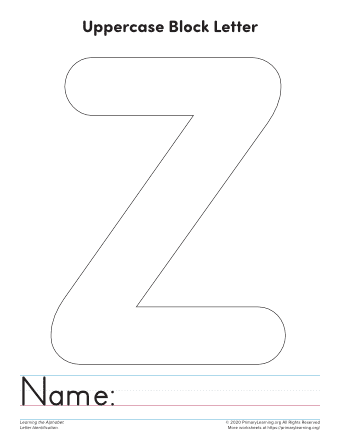 Uppercase Letter Z Template Printable | PrimaryLearning.org