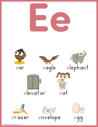 Things That Begin With The Letter E | PrimaryLearning.org