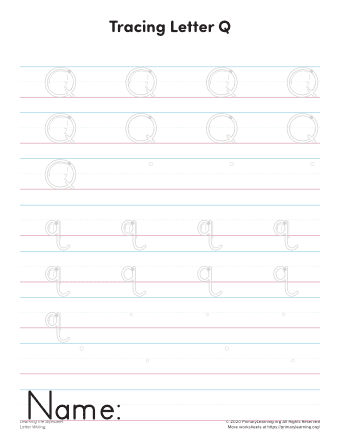 Writing Letter Q Printable | PrimaryLearning.org