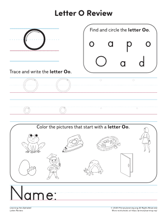 worksheets for kindergarten letter o