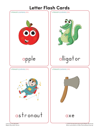 letter a flashcards