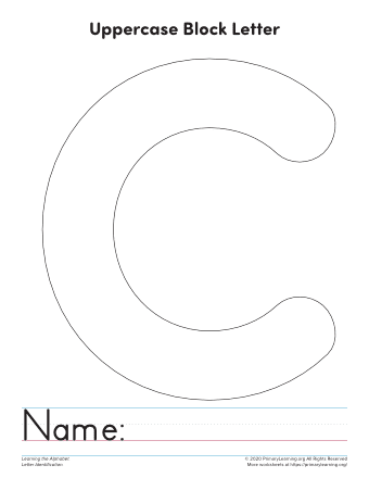 Uppercase Letter C Template Printable Primarylearning Org