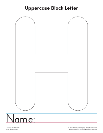 uppercase letter h template printable primarylearning org