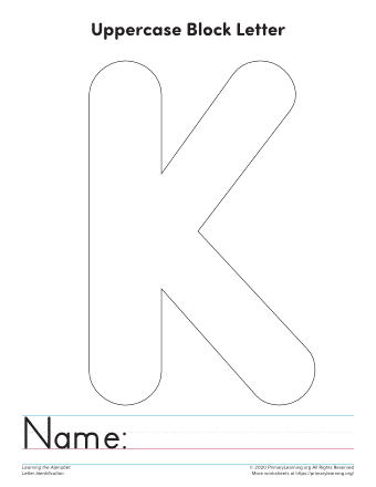 uppercase letter k template printable primarylearning org