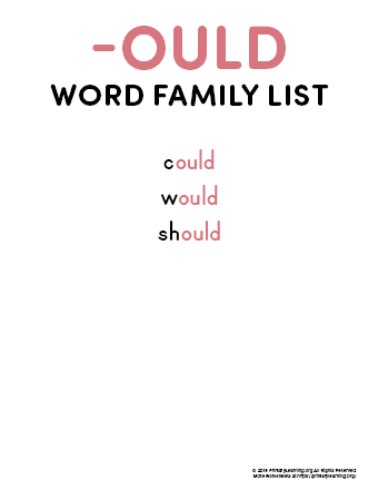 ould word family list