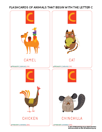 Flashcards Of Animals That Begin With The Letter C 