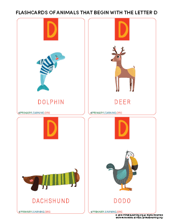 Flashcards Of Animals That Begin With The Letter D 