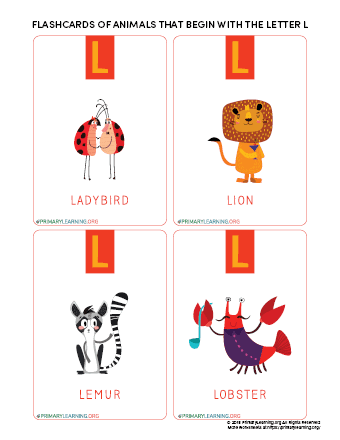 Flashcards Of Animals That Begin With The Letter L 