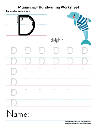 writing and tracing letter d primarylearning org