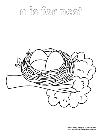 Nest Coloring Page | PrimaryLearning.Org