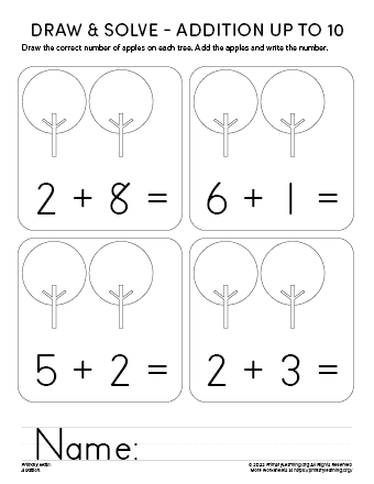 simple addition for kindergarten