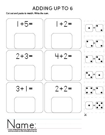 kindergarten dice addition