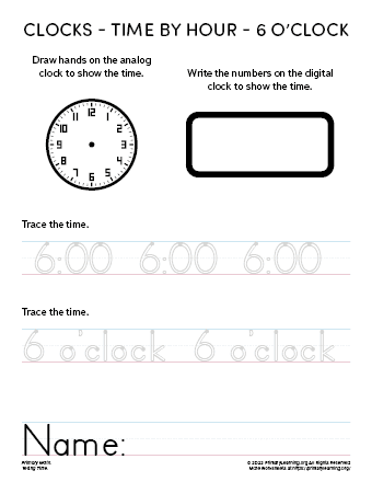 printable learning to tell time worksheets