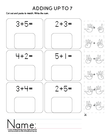 addition practice sheets for kindergarten