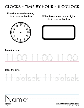 learn to tell time printable worksheets
