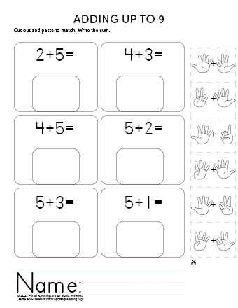 printable addition worksheets for kindergarten