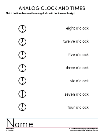 learning how to tell time printable worksheets