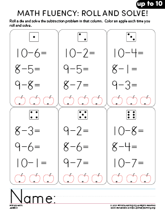 kindergarten math subtraction