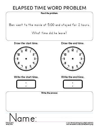 easy elapsed time word problems