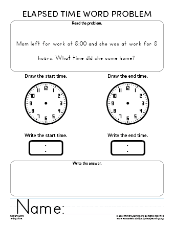 telling time problem solving worksheets for grade 1