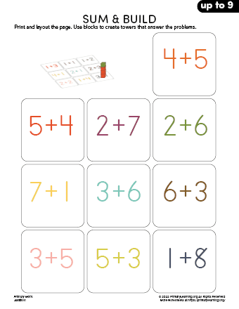 worksheet math addition for kindergarten