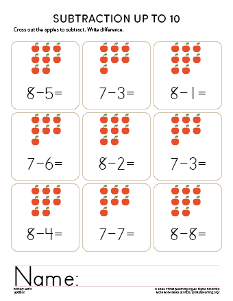 kindergarten math subtraction worksheets pdf