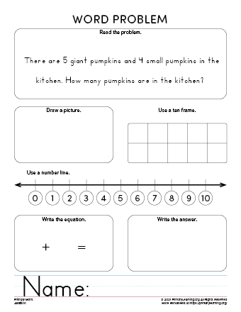 addition sentence worksheets for kindergarten