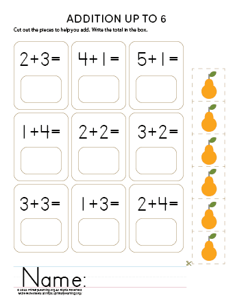 free kindergarten addition worksheets with pictures