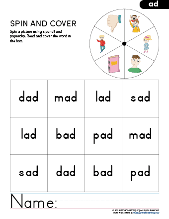 ad word family activities