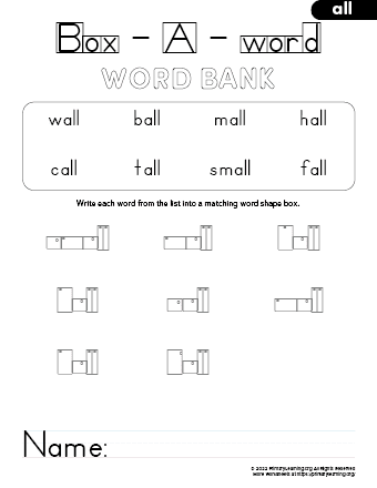 all family words kindergarten