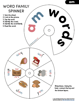 am family word wheel