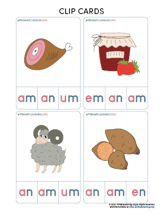 am word family cards