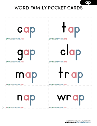 ap word family pocket cards