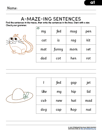 at family words sentences