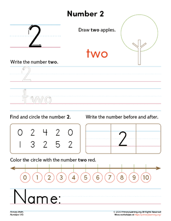 all about number 2 worksheet