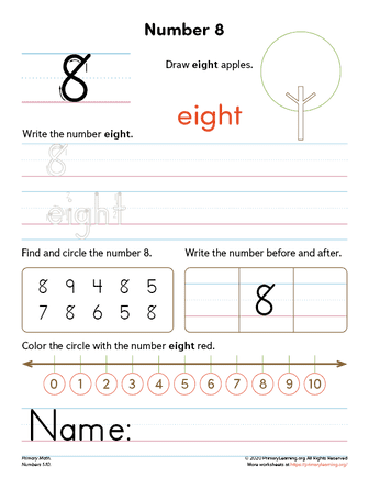 all about number 8 worksheet