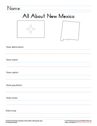 new mexico facts worksheet