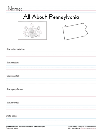 pennsylvania facts worksheet