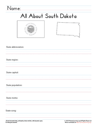 south dakota facts worksheet