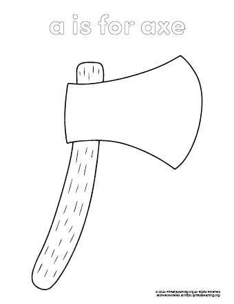 axe coloring page