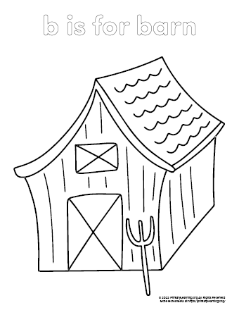barn coloring page